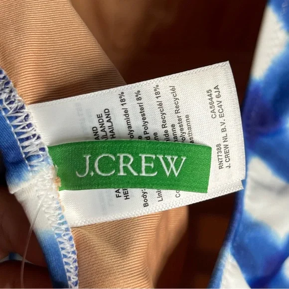 J. Crew Scoopneck one-piece swimsuit Blue gingham 10‎ Beach Pool Summer Ocean - Picture 3 of 9